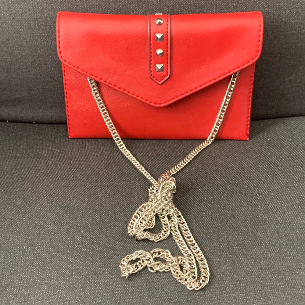 Danielle Nicole Red Studded Convertible Wallet Crossbody Bag